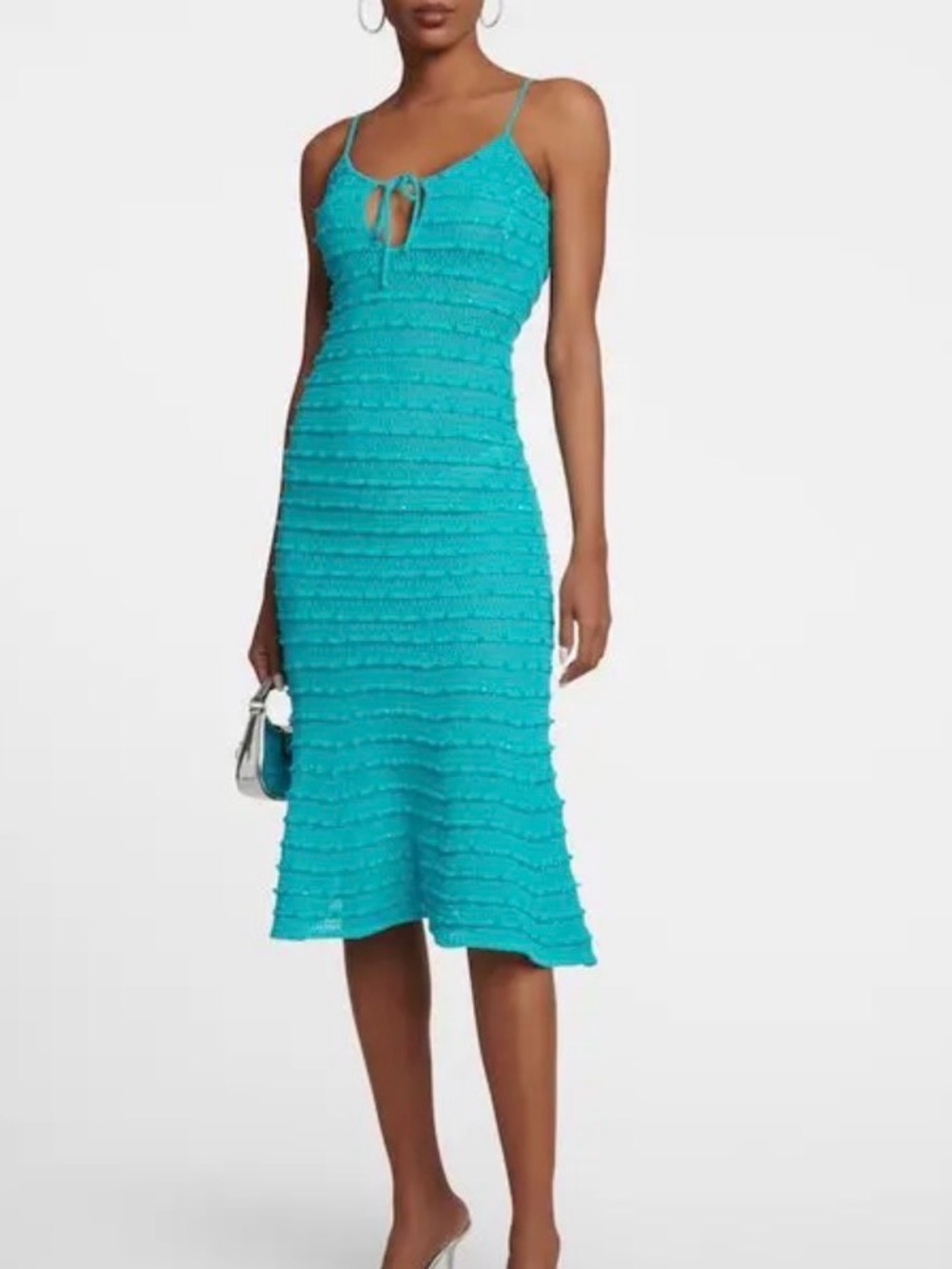 Self Portrait Embellished Knit Midi Dress